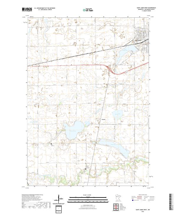 US Topo 7.5-minute map for Saint James West MN