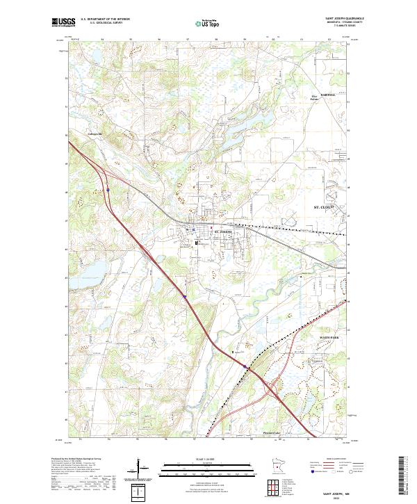 US Topo 7.5-minute map for Saint Joseph MN