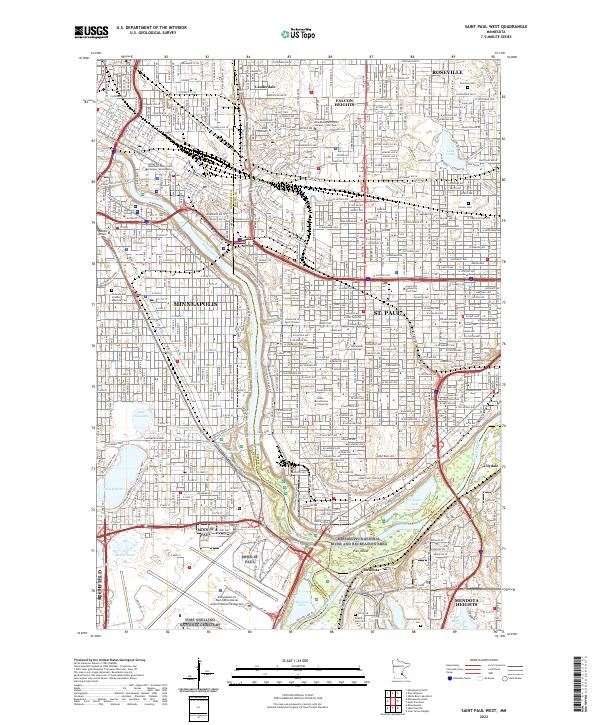 US Topo 7.5-minute map for Saint Paul West MN