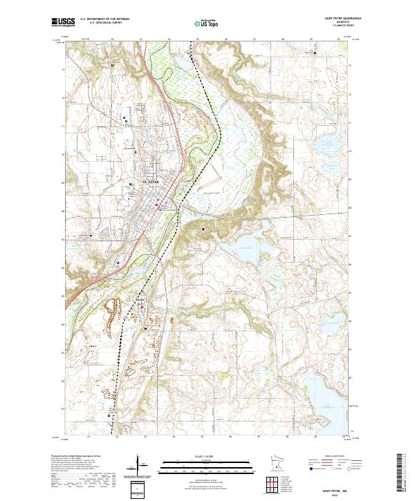 US Topo 7.5-minute map for Saint Peter MN