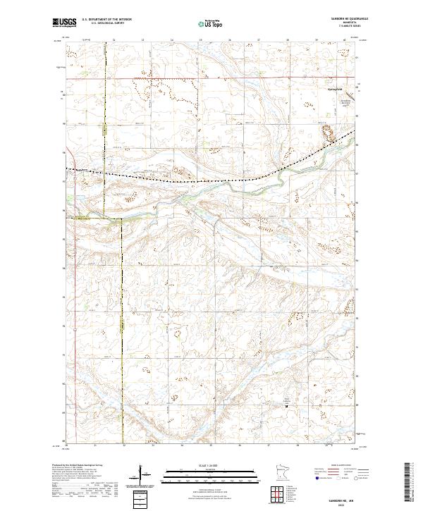 US Topo 7.5-minute map for Sanborn NE MN