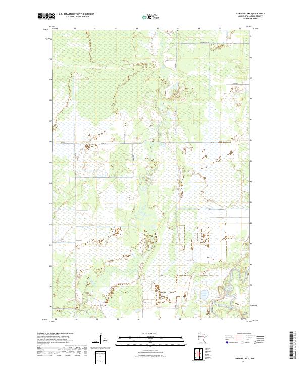 US Topo 7.5-minute map for Sanders Lake MN
