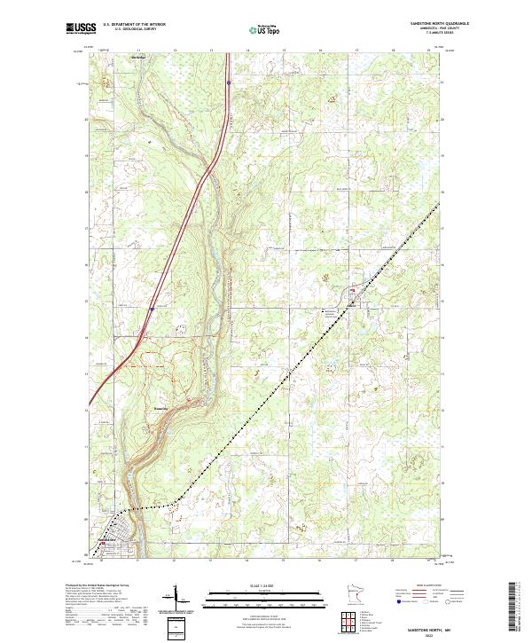 US Topo 7.5-minute map for Sandstone North MN