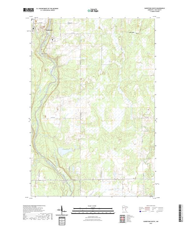 US Topo 7.5-minute map for Sandstone South MN