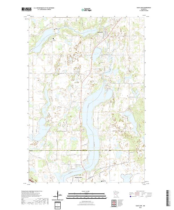 US Topo 7.5-minute map for Sauk Lake MN