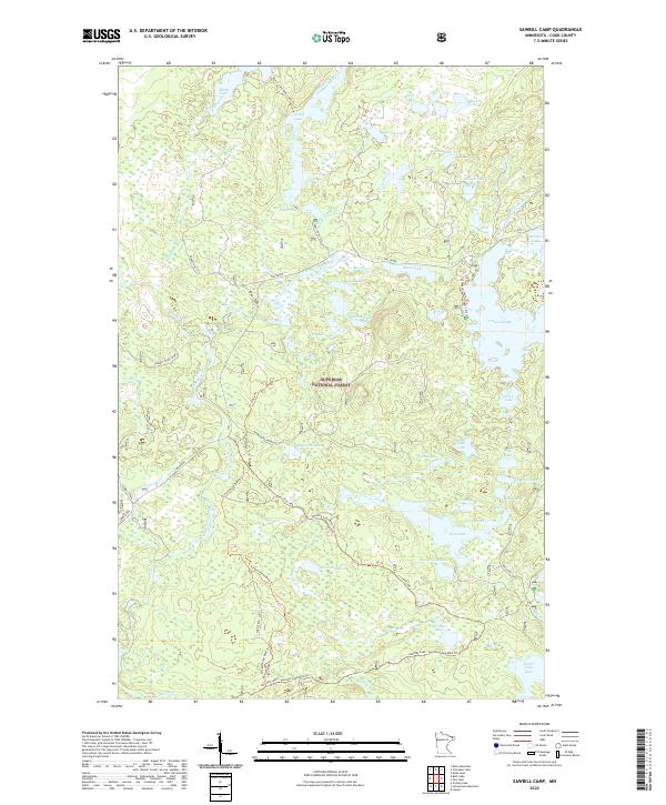 US Topo 7.5-minute map for Sawbill Camp MN