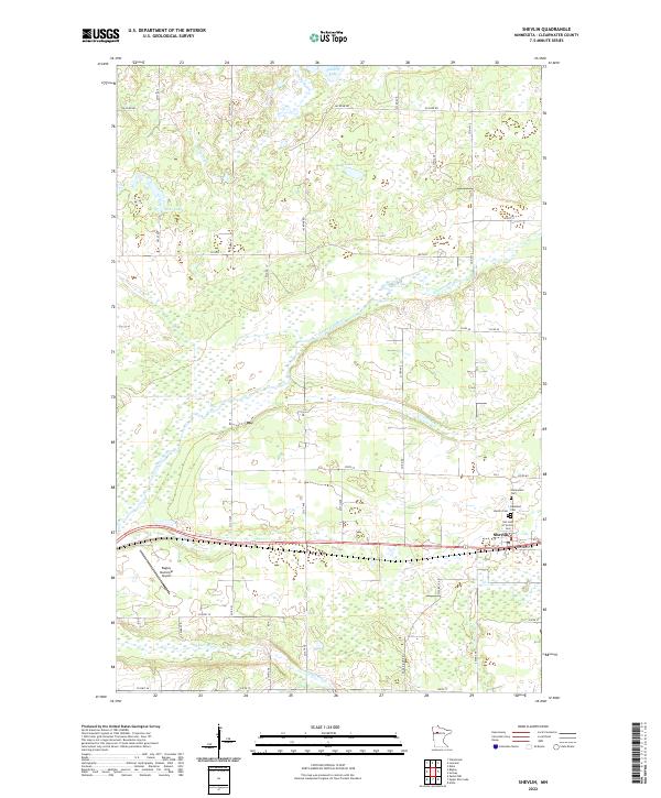 US Topo 7.5-minute map for Shevlin MN