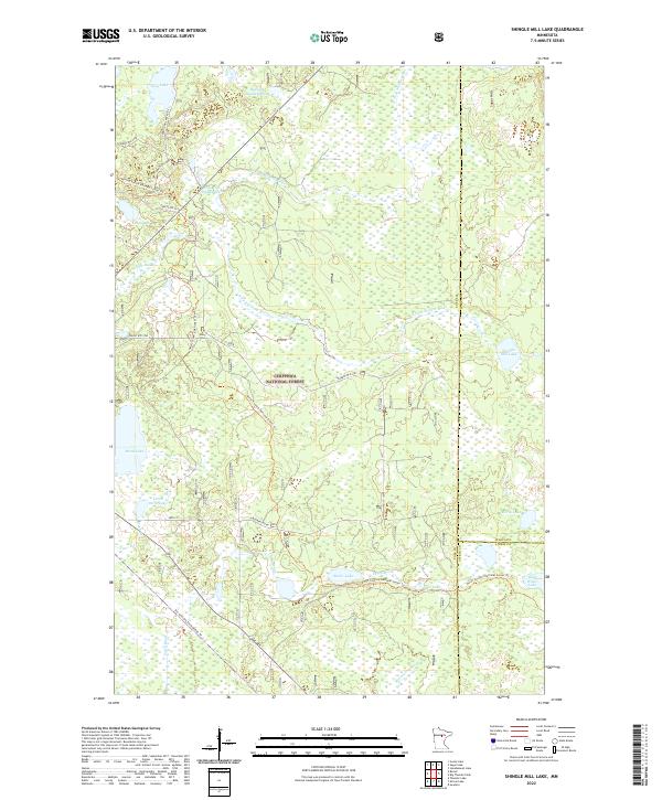 US Topo 7.5-minute map for Shingle Mill Lake MN