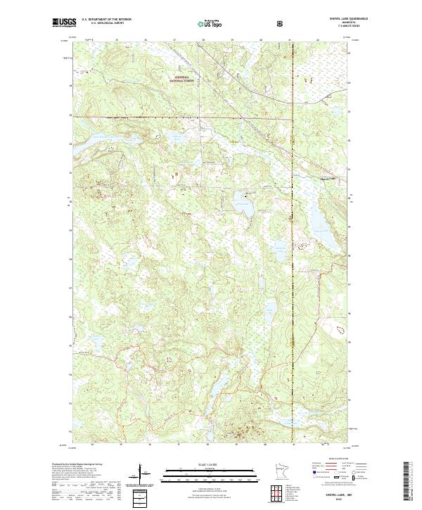 US Topo 7.5-minute map for Shovel Lake MN