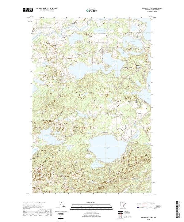 US Topo 7.5-minute map for Siseebakwet Lake MN