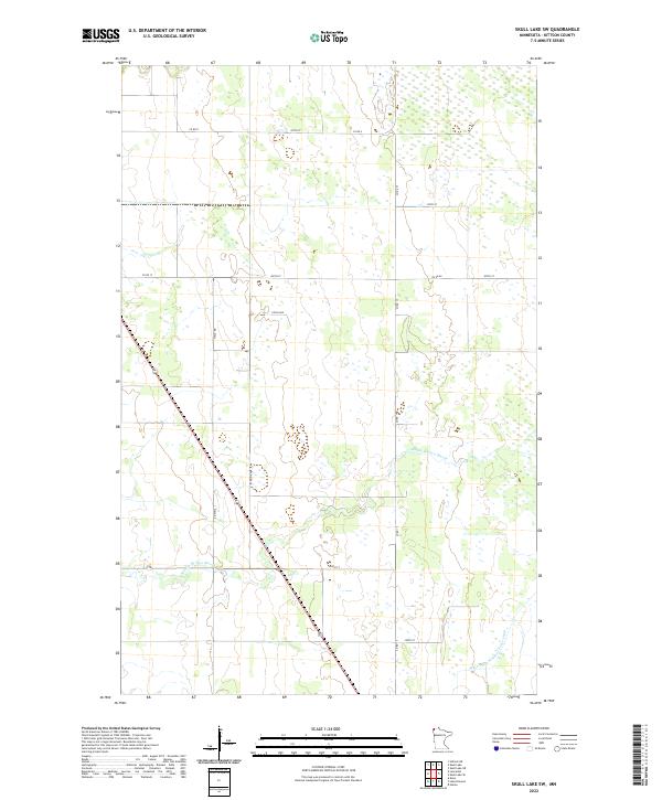 US Topo 7.5-minute map for Skull Lake SW MN