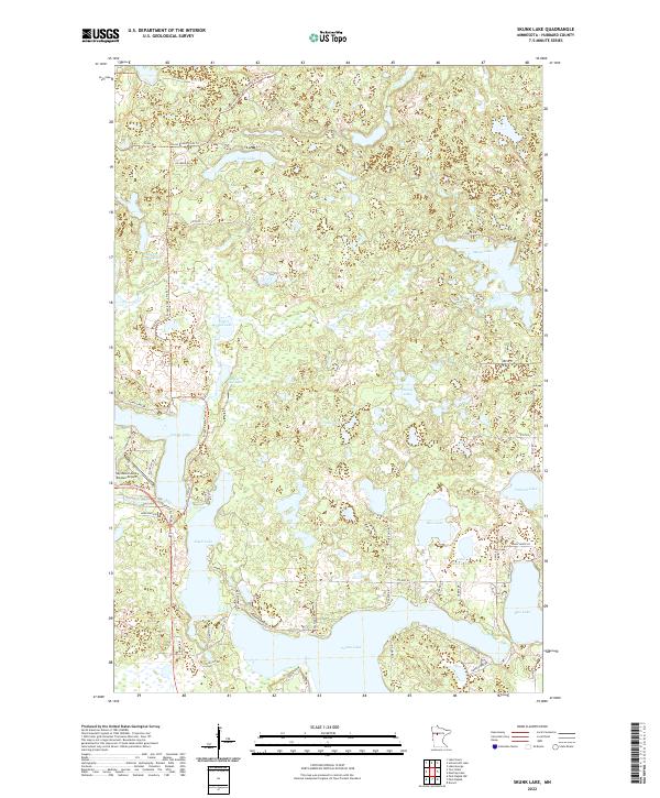US Topo 7.5-minute map for Skunk Lake MN
