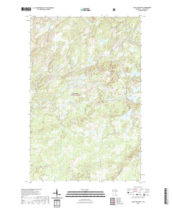US Topo 7.5-minute map for Slate Lake West MN