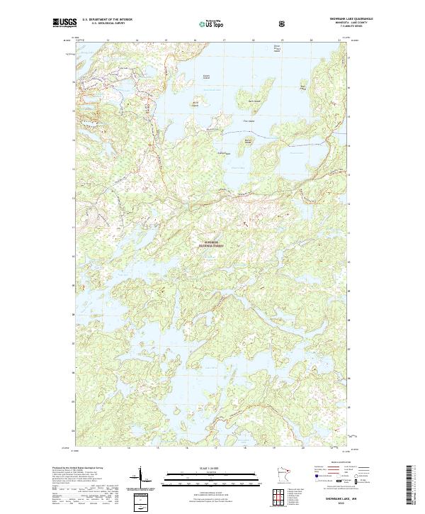 US Topo 7.5-minute map for Snowbank Lake MN