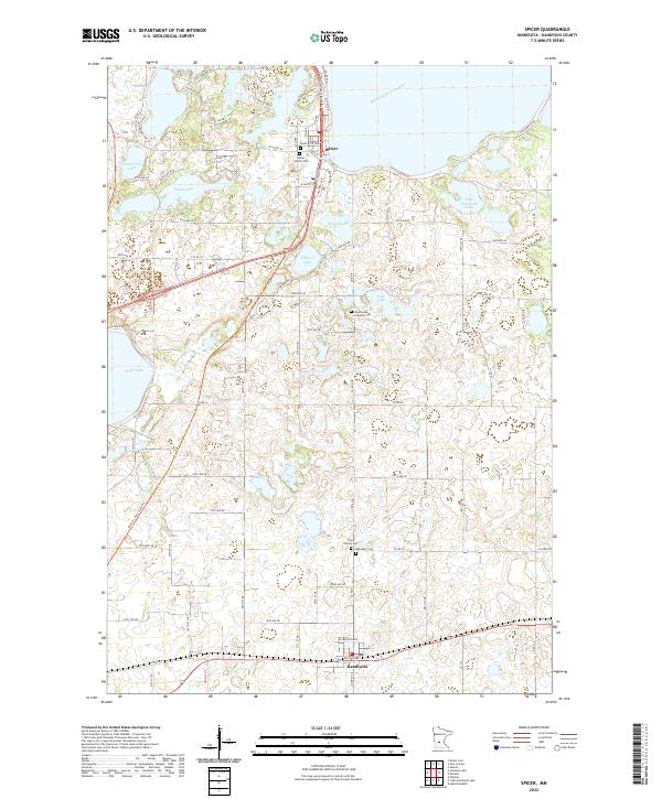 US Topo 7.5-minute map for Spicer MN