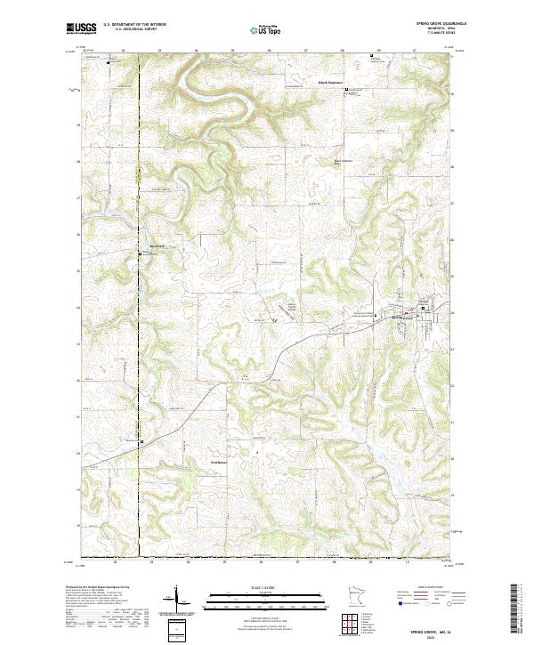 Spring Greove Map US Topo 7.5-minute map for Spring Grove MNIA – American Map Store