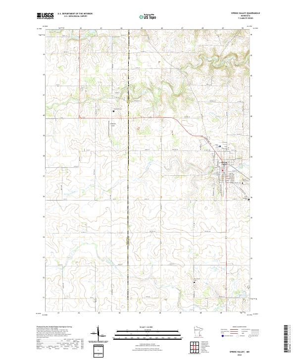US Topo 7.5-minute map for Spring Valley MN