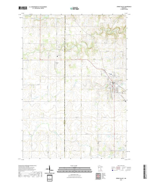 US Topo 7.5-minute map for Spring Valley MN – American Map Store