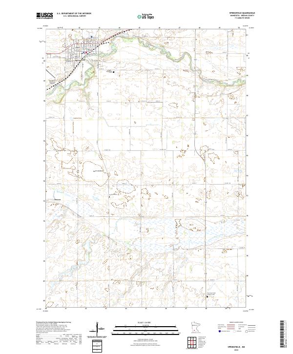 US Topo 7.5-minute map for Springfield MN