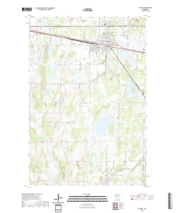 US Topo 7.5-minute map for Staples MN