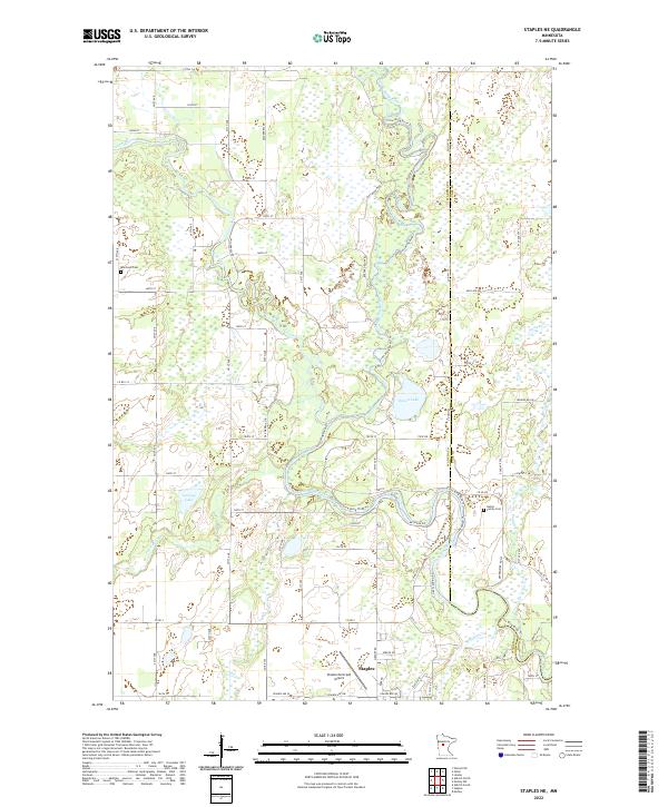 US Topo 7.5-minute map for Staples NE MN