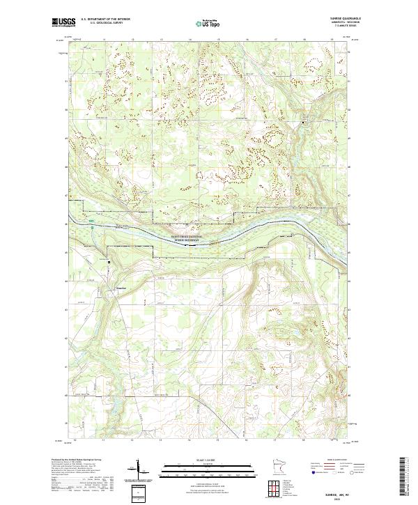 US Topo 7.5-minute map for Sunrise MNWI