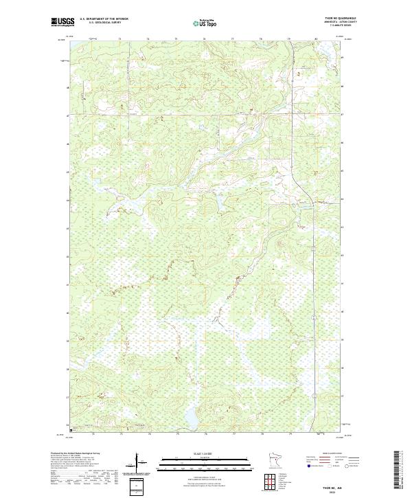 US Topo 7.5-minute map for Thor NE MN