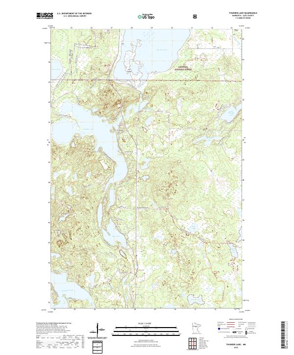 US Topo 7.5-minute map for Thunder Lake MN