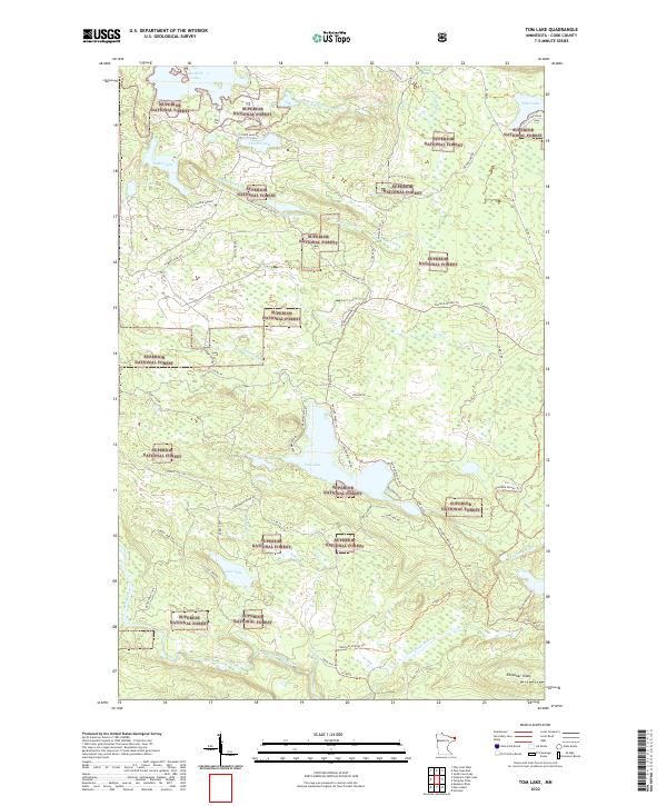 US Topo 7.5-minute map for Tom Lake MN