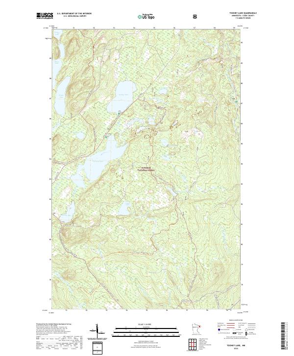 US Topo 7.5-minute map for Toohey Lake MN