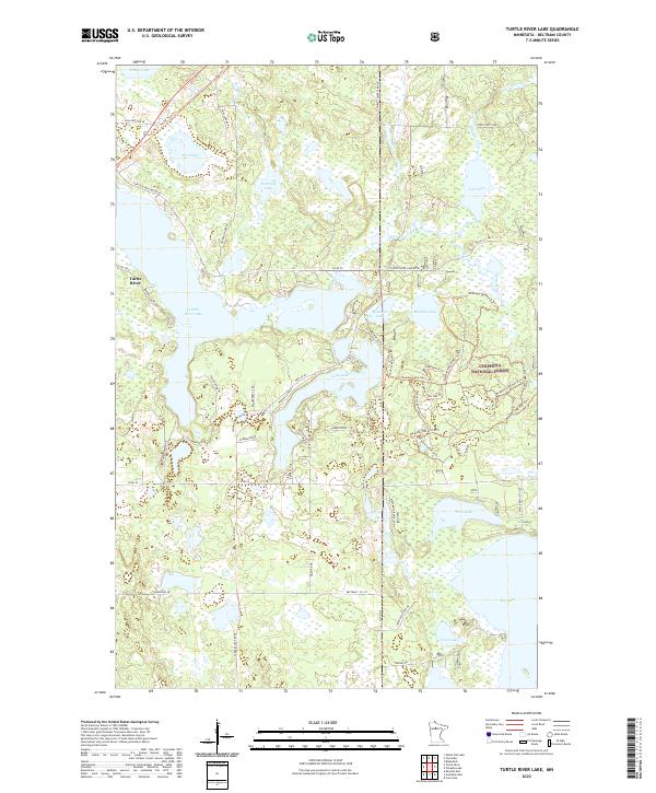 US Topo 7.5-minute map for Turtle River Lake MN