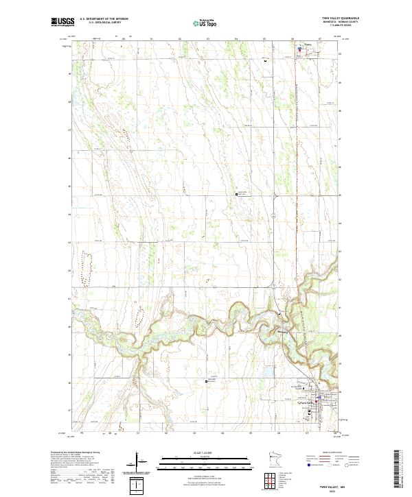 US Topo 7.5-minute map for Twin Valley MN