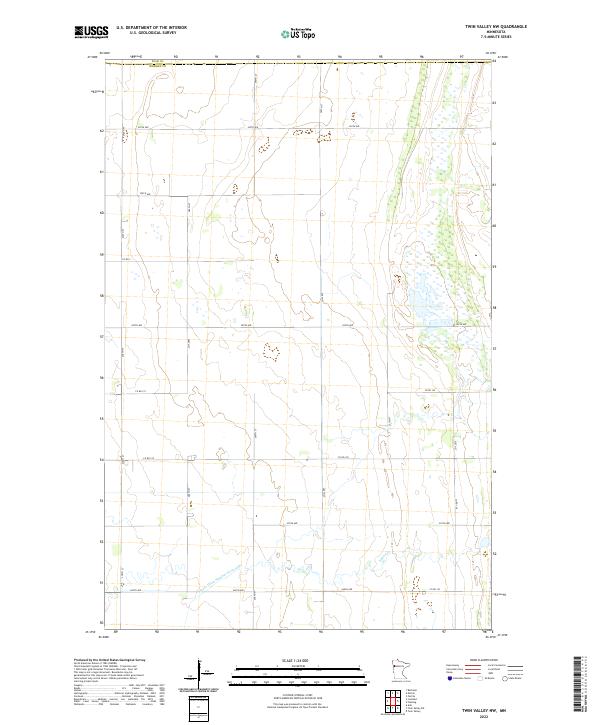 US Topo 7.5-minute map for Twin Valley NW MN