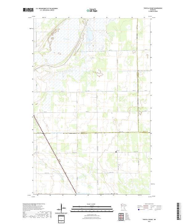 US Topo 7.5-minute map for Twistal Swamp MN