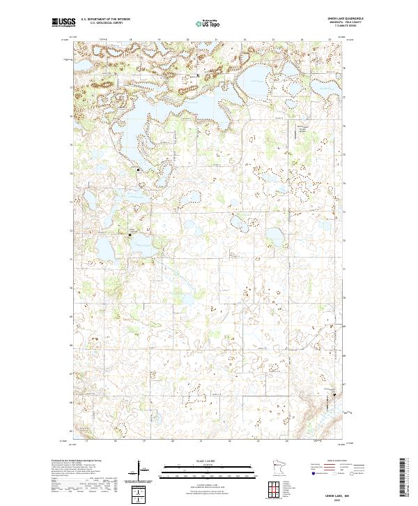 US Topo 7.5-minute map for Union Lake MN