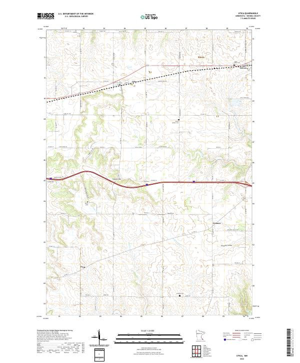 US Topo 7.5-minute map for Utica MN
