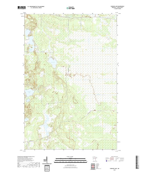 US Topo 7.5-minute map for Vanduse Lake MN