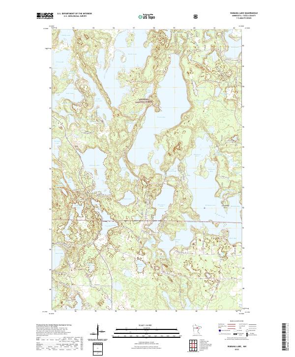 US Topo 7.5-minute map for Wabana Lake MN
