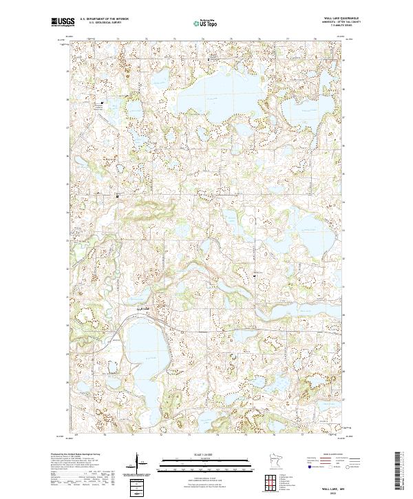 US Topo 7.5-minute map for Wall Lake MN