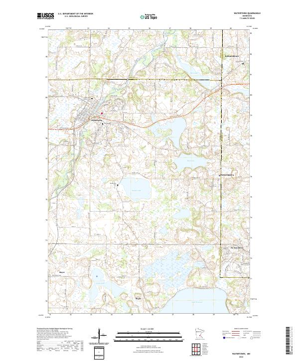 US Topo 7.5-minute map for Watertown MN