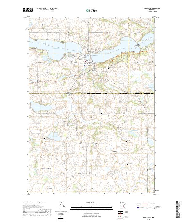 US Topo 7.5-minute map for Waterville MN