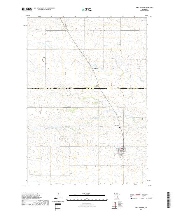 US Topo 7.5-minute map for West Concord MN