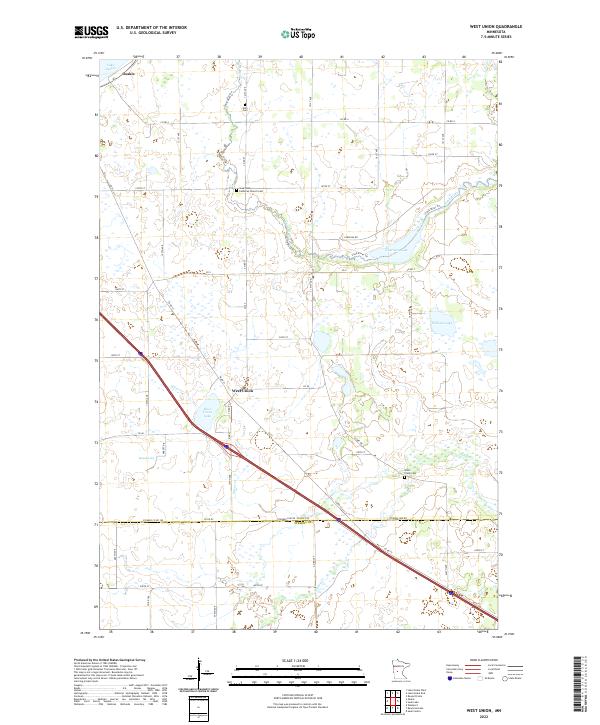 US Topo 7.5-minute map for West Union MN