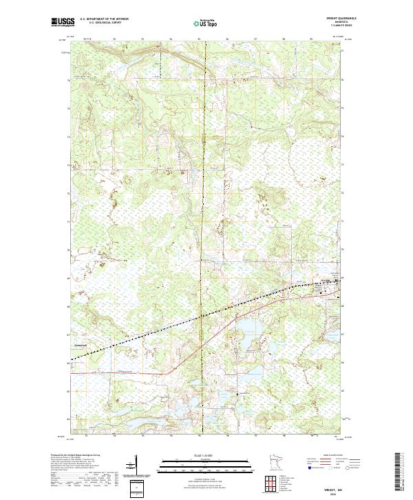 US Topo 7.5-minute map for Wright MN – American Map Store