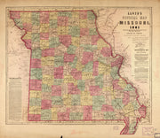 Lloyd's Official Map of Missouri, 1861