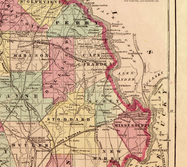 Lloyd's Official Map of Missouri, 1861