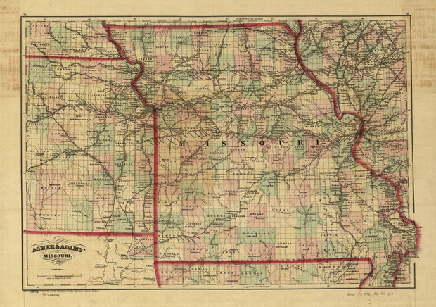 New Commercial & Topographic RailRoad Map and Guide of Missouri, 1872