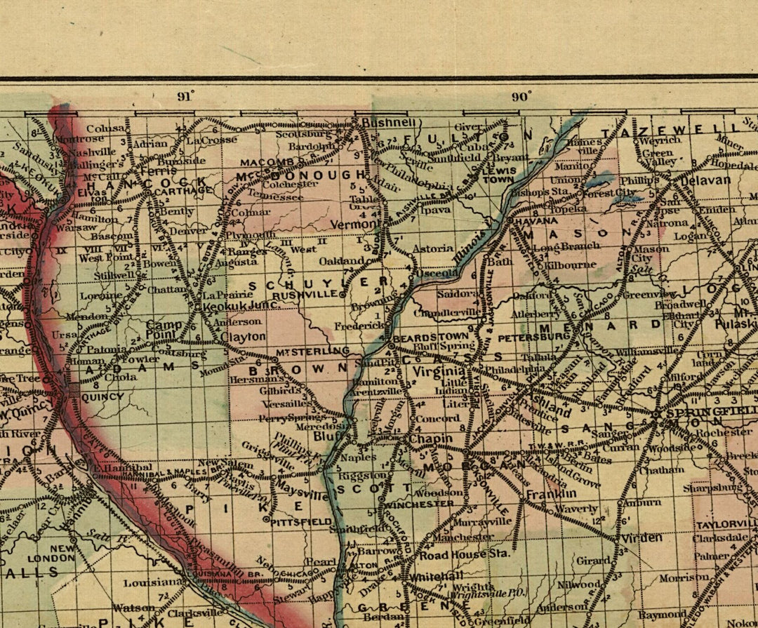 New Commercial &amp; Topographic RailRoad Map and Guide of Missouri, 1872