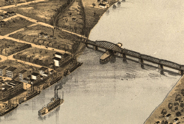 Bird's Eye View of Kansas City, 1869