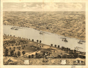 Bird's Eye View of Jefferson City, Missouri 1869